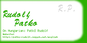 rudolf patko business card
